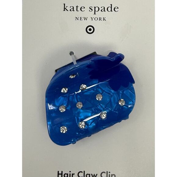Kate Spade New York X Target Blue Strawberry Claw Hair Clip Limited Edition NEW - Picture 5 of 7